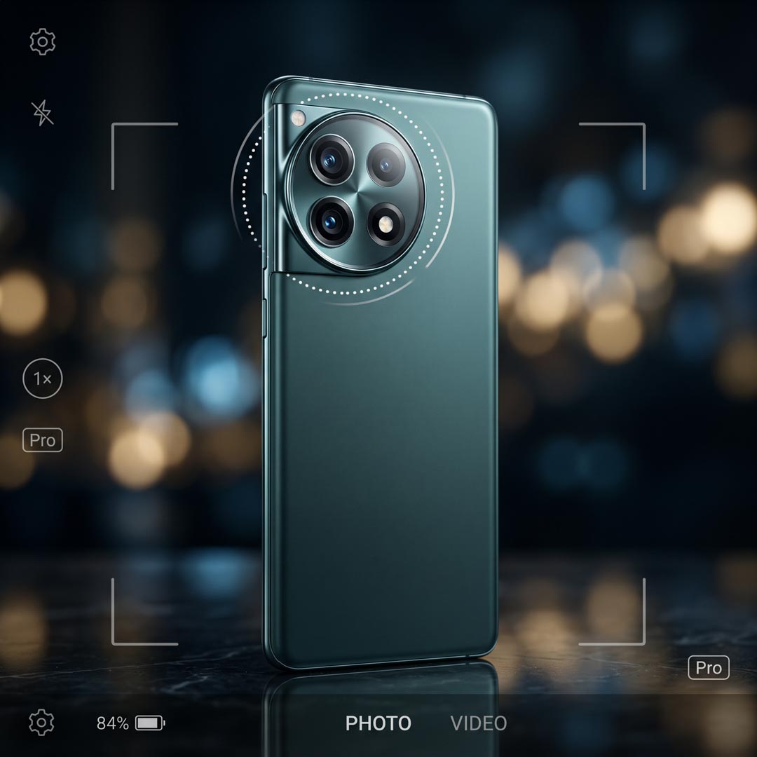 Celular em destaque, simbolizando o potencial da câmera que você já tem