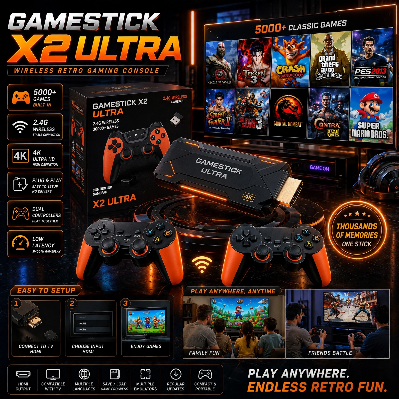 🎮 Game Stick X2 Pro – المتعة تبدأ من أول دقيقة! — 2