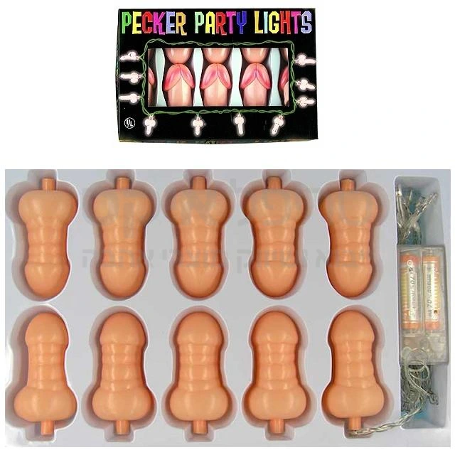 PECKER PARTY LIGHT שרשרת נורות בצורות בולבולים כולל אופציית הבהוב. מוצר מצחיק ומשעשע לקישוט המסיבה בצורה מקורית או לתלייה סביב החדר. מתג הפעלה כולל אפשרות בחירת עוצמה. עובד על 2 סוללות AA.