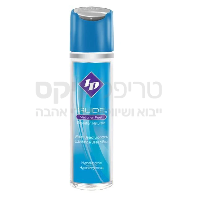 _id GEL ג'ל לסיכה והחדרה מבוסס מים. אינו דביק, אינו מכתים. נספג בגוף במהירות ועקב כך, גורם להרגשה טבעית. בטוחים ביותר לשימוש עם קונדומים ומוצרים מבוססי גומי או לטקס, גורמים לסיכה טובה ואיכותית. מומלץ ע"י רופאים, מאושר משרד הבריאות הישראלי והאמריקאי. מומלץ במיוחד להחדרה ואגינאלית, לאוננות ו/או לכל שימוש המצריך סיכה איכותית לאורך זמן. שימו לב: זהו המוצר האריקאי המקורי, היחיד המאושר על ידי משרד הבריאות. הקפידו לרכוש מוצרים מקוריים.