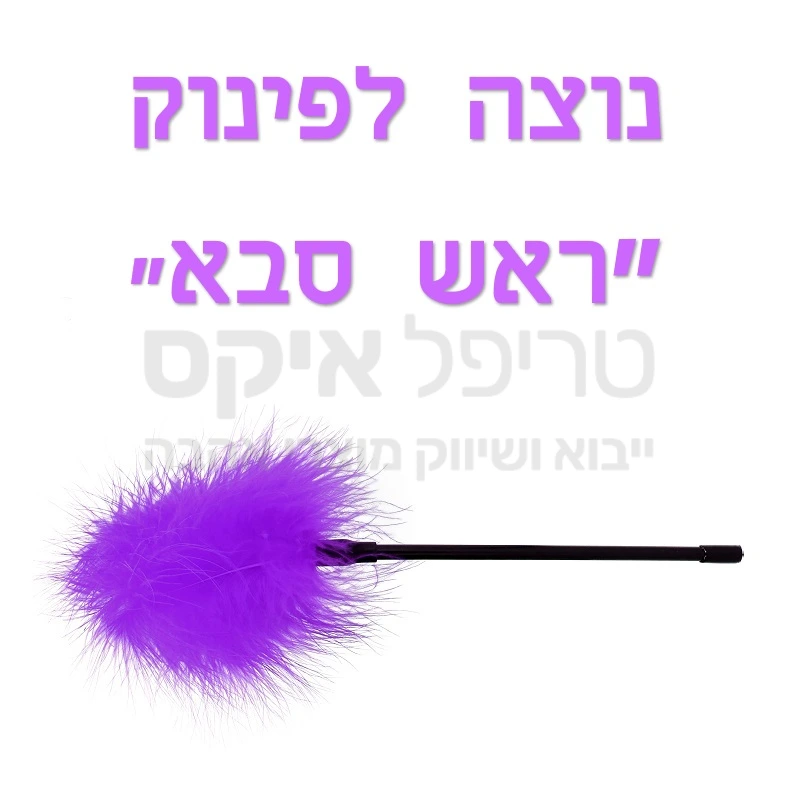 נוצת ראש סבא - מוצר נהדר לליטוף, פינוק ועינוג בזוג, ולמשחק מקדים. הנוצה עשוייה בעבודת יד וגורמת לגירוי בכל הגוף, במיוחד באיזורים אינטימיים. מומלצת לשימוש בשילוב של כיסוי עיניים לחוויה נהדרת..
פשוט להעביר בעדינות על איזור הפטמות או איברי המין. אפשר גם לרפרף בחושניות לאורך הגוף והתוצאה מובטחת. קיימת במבחר צבעים וגוונים.