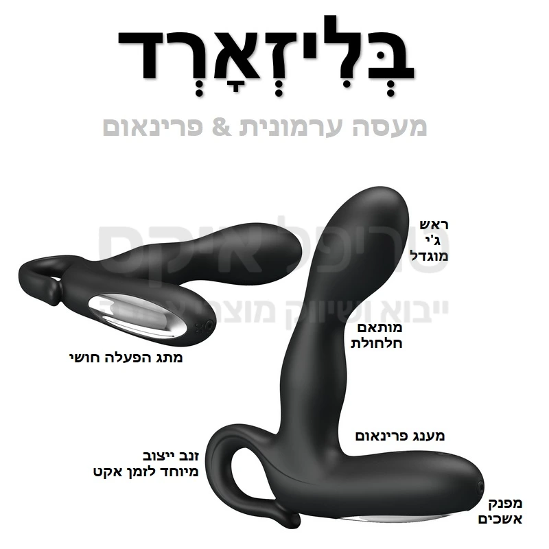 בליזארד גברי - מעסה ערמונית לגבר - מוצר חתיך, בעל קווים זורמים ונקיים, ללא תפרים כלשהם בעיצוב מותאם במיוחד לנקודת הג'י הגברית. ניתן לקיים יחסים בזמן שהוא בפנים, משפר זקפה ומנעים בלוטת ערמונית מוגדלת. מבחר ענק של תוכניות רטט ומקצבים שונים..