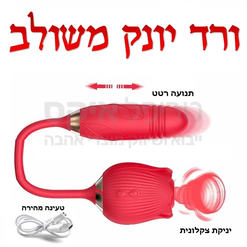  ויברטור חדש משולב: 2 ב-1 גם ויברטור דופק ורוטט וגם ורד יניקה. 10 מקצבים שונים מלווים ברטט תואם, מאפשר לשלב בין גירוי דגדגני, ובין חדירה עם הפעלה נוחה ואחיזה נעימה. טעינה מהירה. 