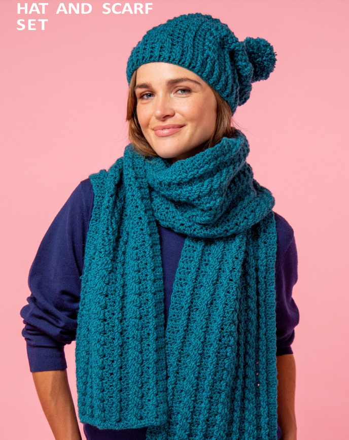 Cinnamon Swirl Hat and Scarf Set