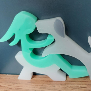 Dog and Girl 3-Piece Puzzle Figurine