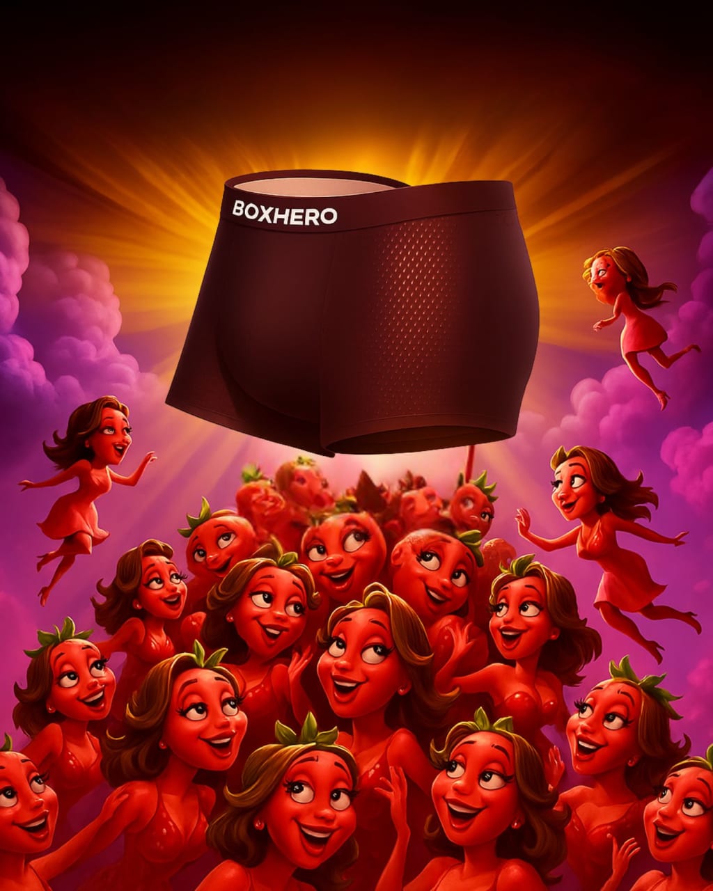 BoxBro-boxershorts som lyser över en folkmassa