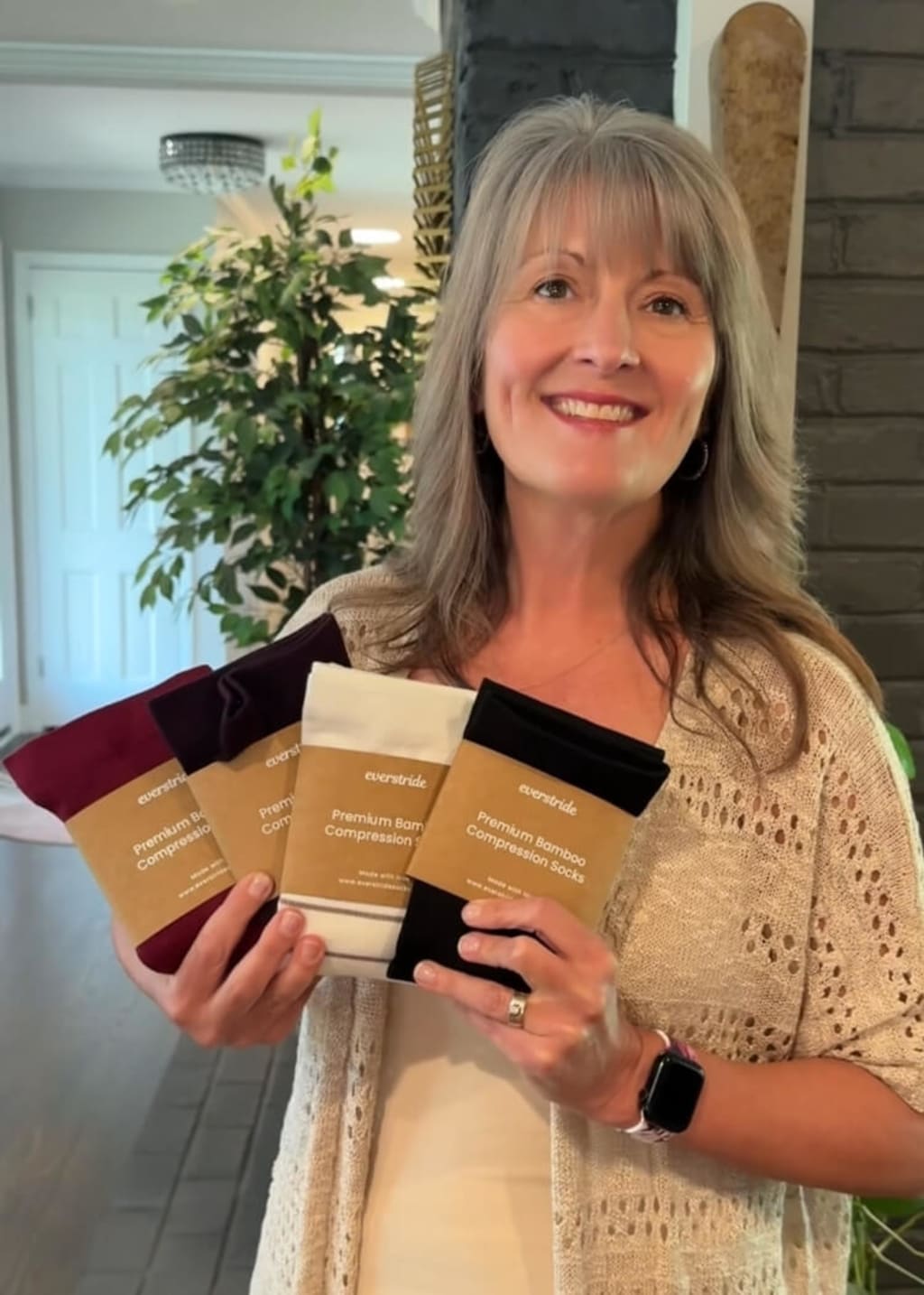 Customer with her new Everstride socks