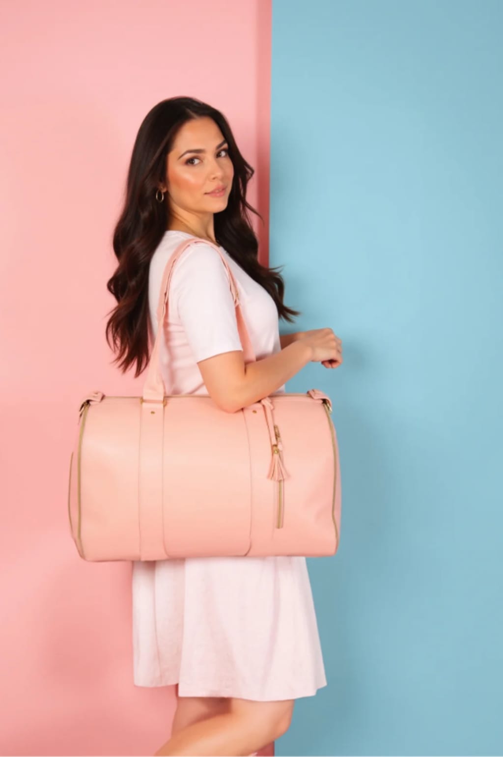 Luxvoya travel bag on a trip