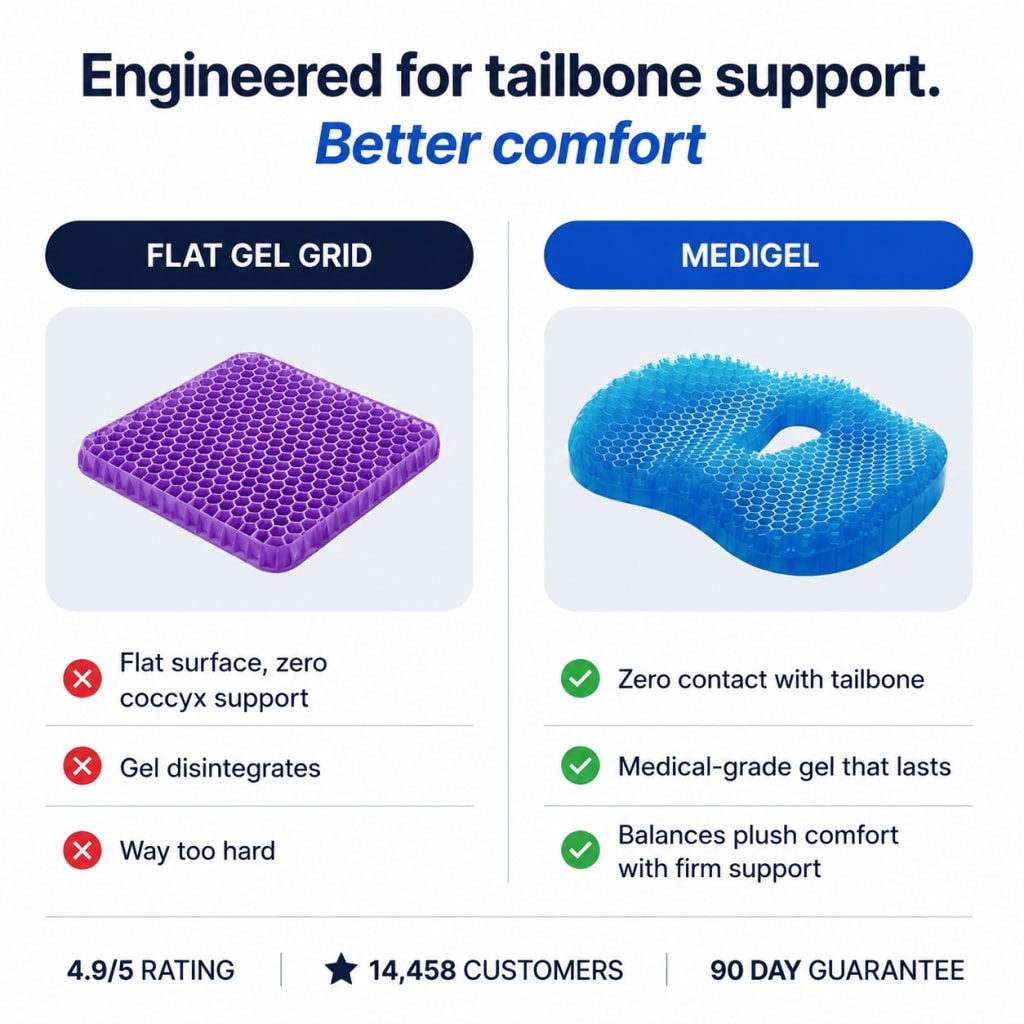 Engineered for tailbone support