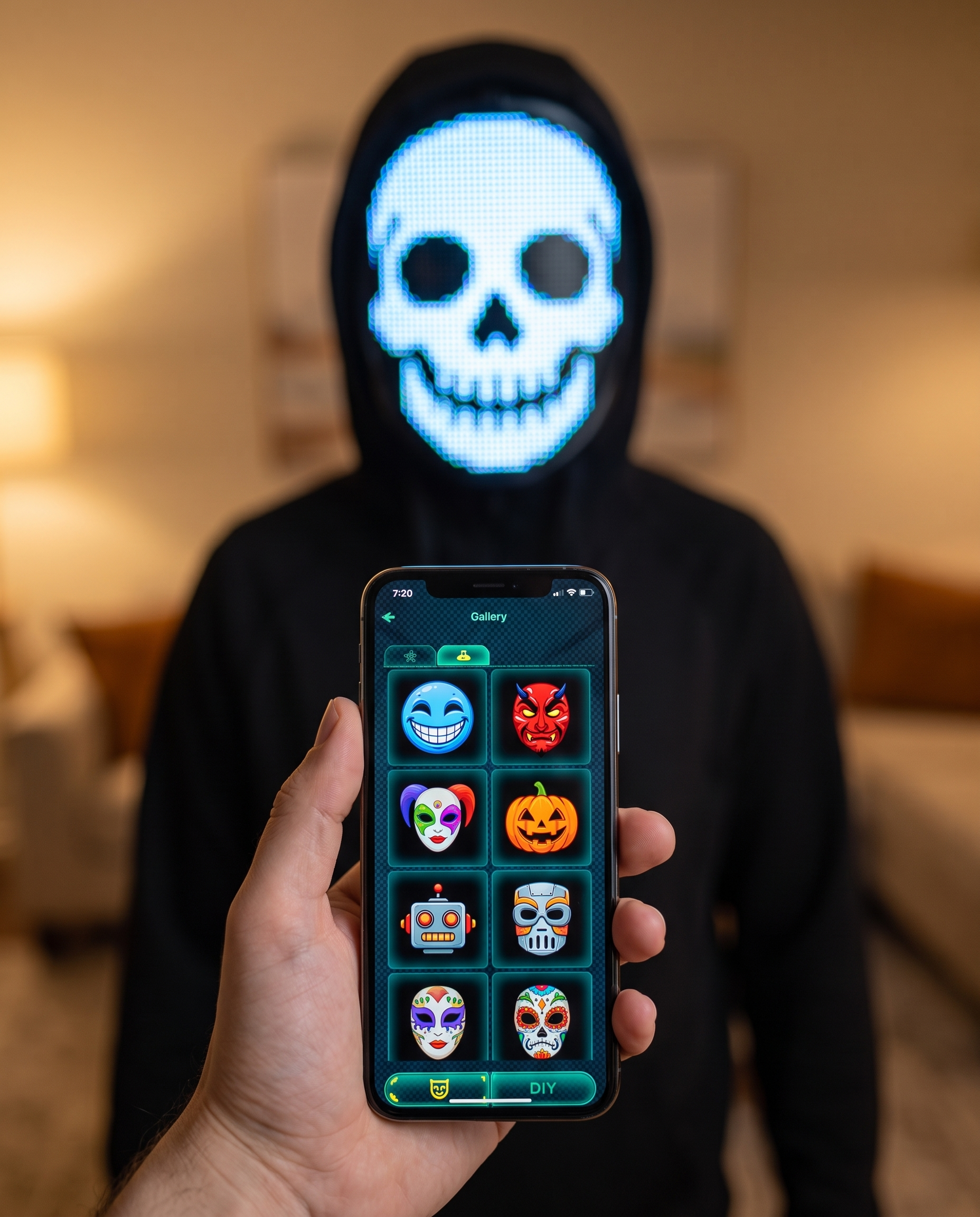 MORPH MASK LED - control por app