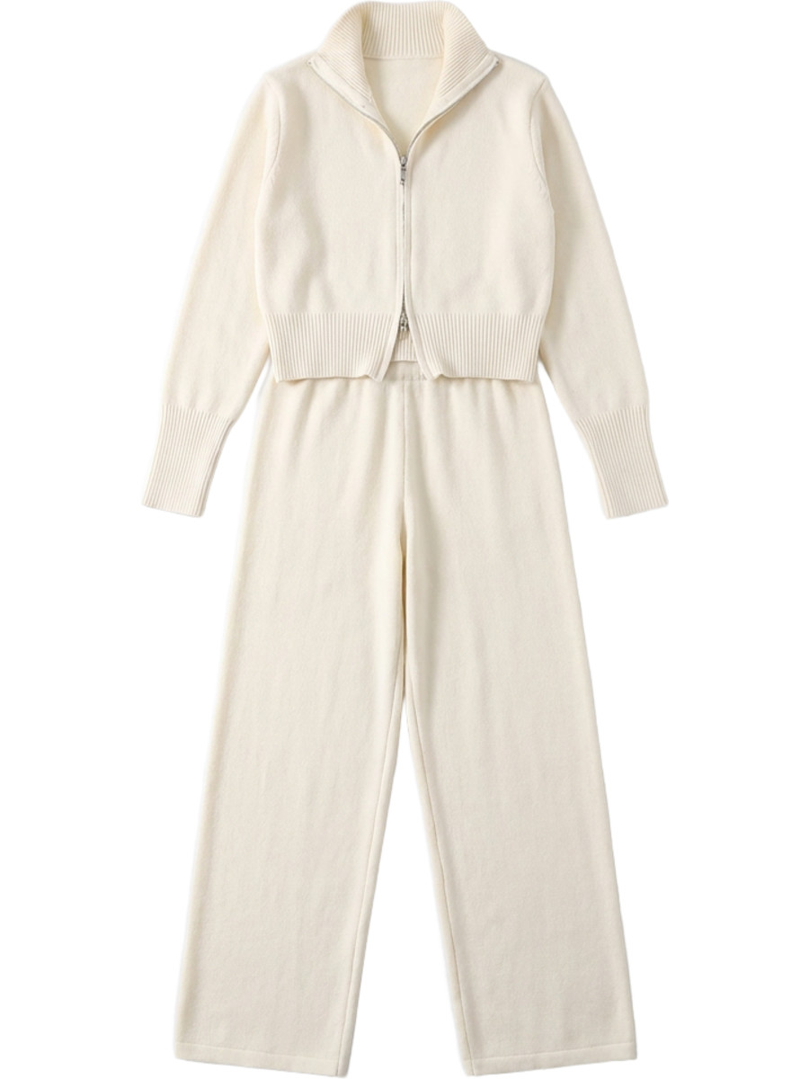 Soft Knit Zip Cardigan Set