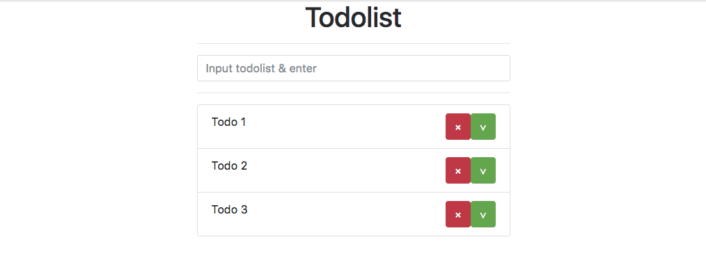 Tampilan Todolist dari Vuex