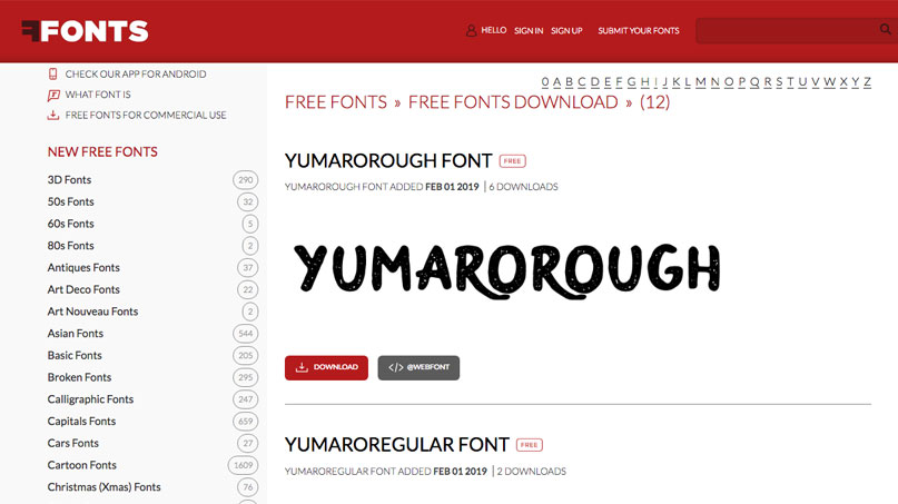 List Website Untuk Download Font Gratis