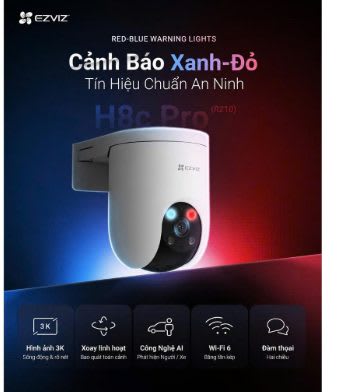 Camera WiFi EZVIZ H8C Pro 3K 5MP ( đèn xanh đỏ )