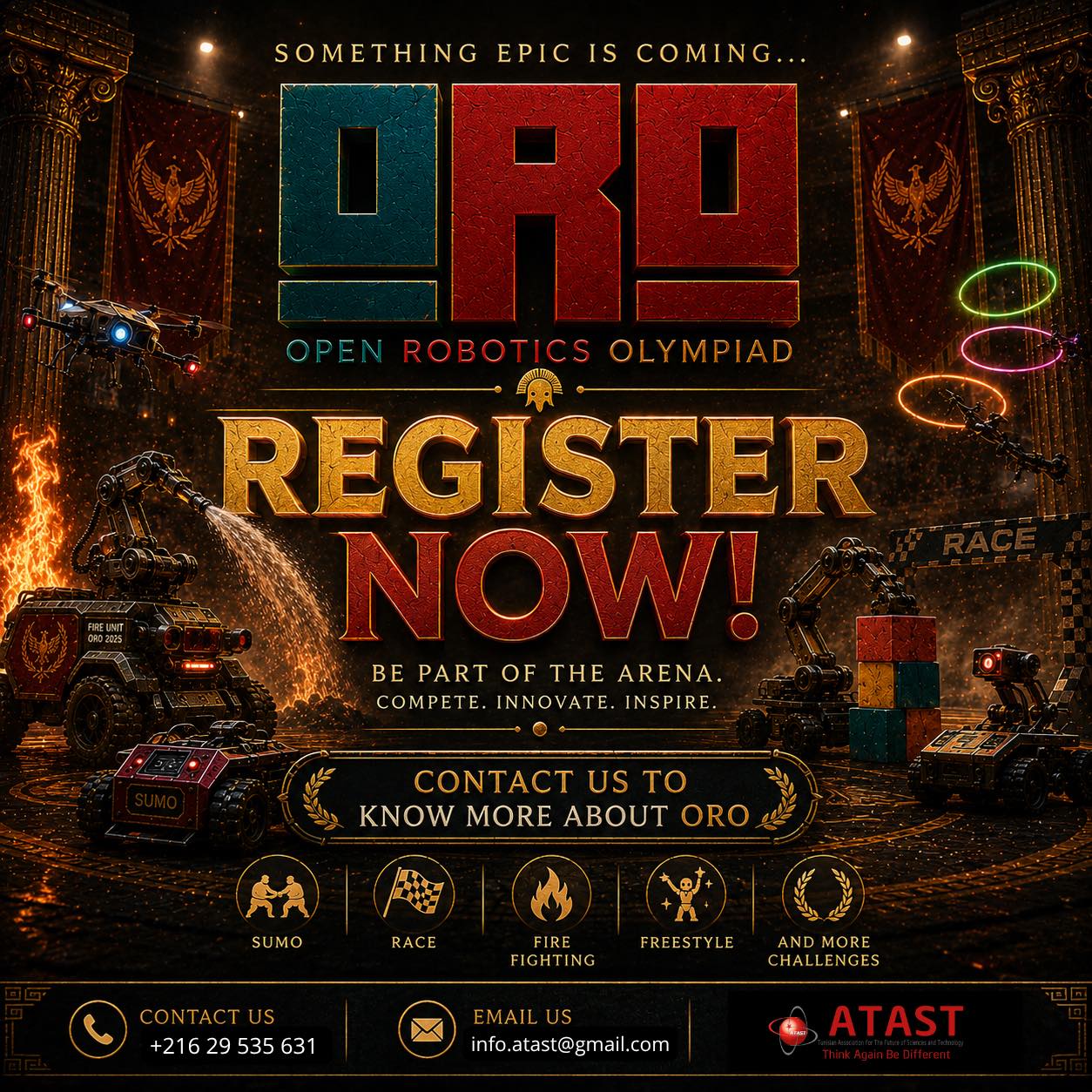 ORO 2026 - OPEN ROBOTICS OLYMPIAD 🏅🎖 — ⚔️ The arena is calling… 🤖🔥