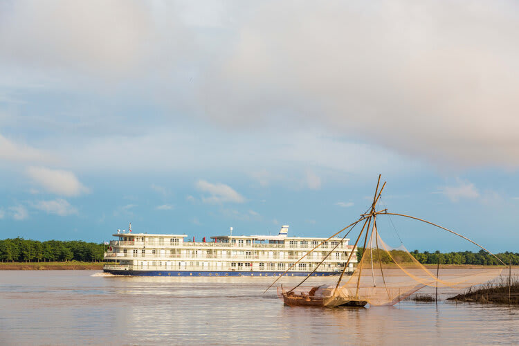 Mekong Navigator's 8-Day Downstream Itinerary Day Six - Boat Exterior