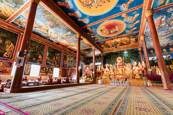 Aqua Mekong's 8-Day Mekong Expedition Downstream Day Six - Inside A Pagoda in Mekong Delta