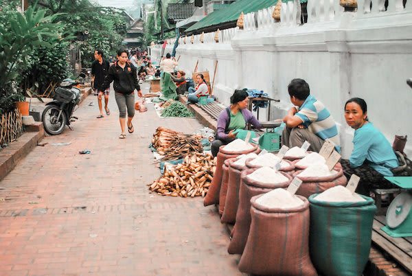 Anouvong's Golden Triangle Traverse Upstream Day Three - Local market