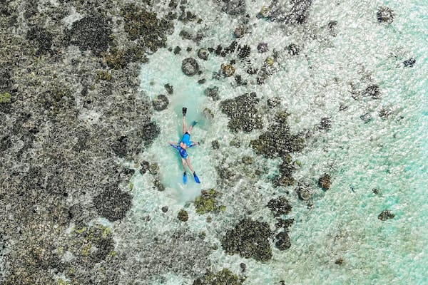 为期5天的流氓的科莫多岛-第三天浮潜无人机视图