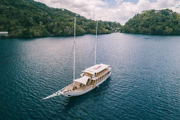 Fenides' 9-Day Komodo & West Komodo - Day One - Boat Drone View