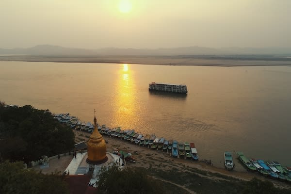 Irrawaddy Explorer's 10-Day Treasure of Golden Myanmar Upriver - Day Ten - Sunset