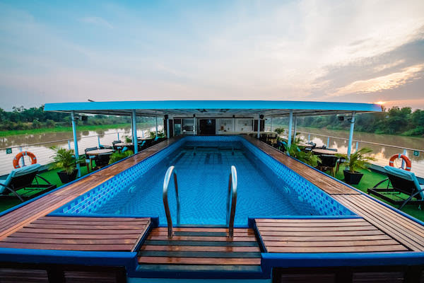 Indochine ll's Temples of Angkor to the Mekong Delta - Day 2 - Pool on Top Deck