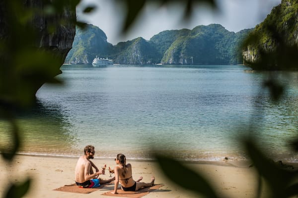Bhaya Legend II's 3-Day Discovery of Halong Bay - Day 2 - Private Beach Picnic