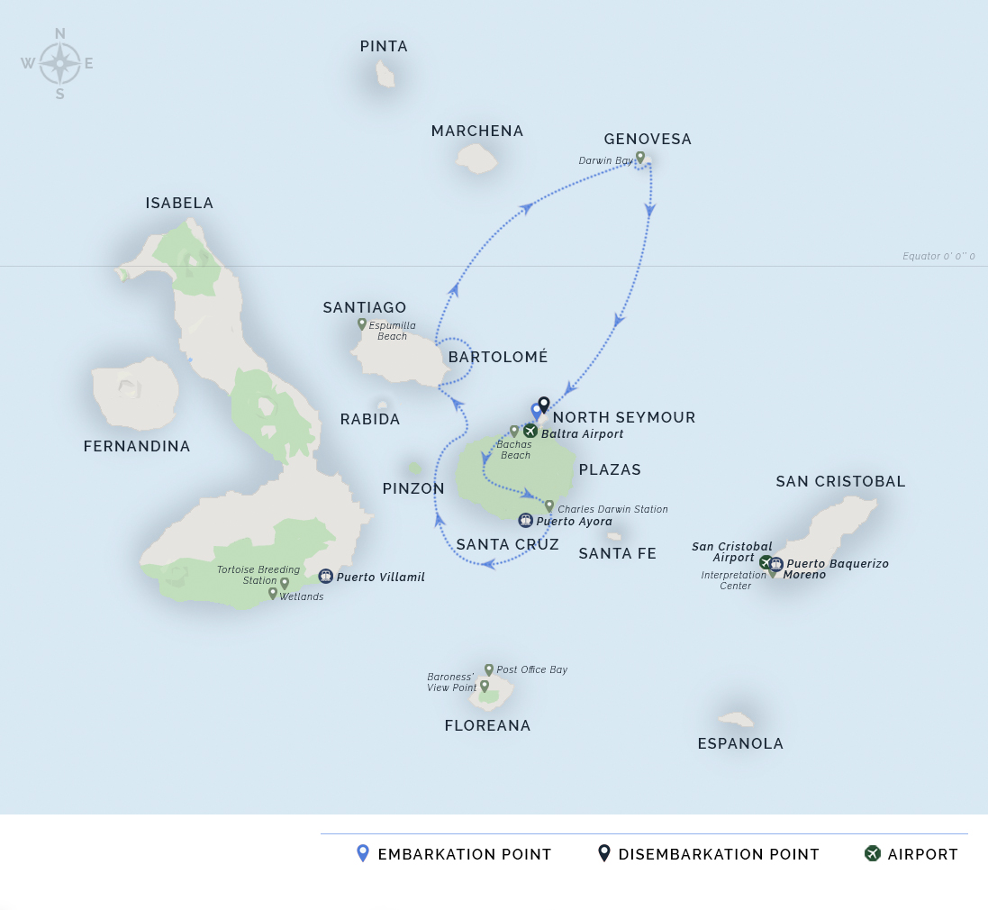 pinta island galapagos map