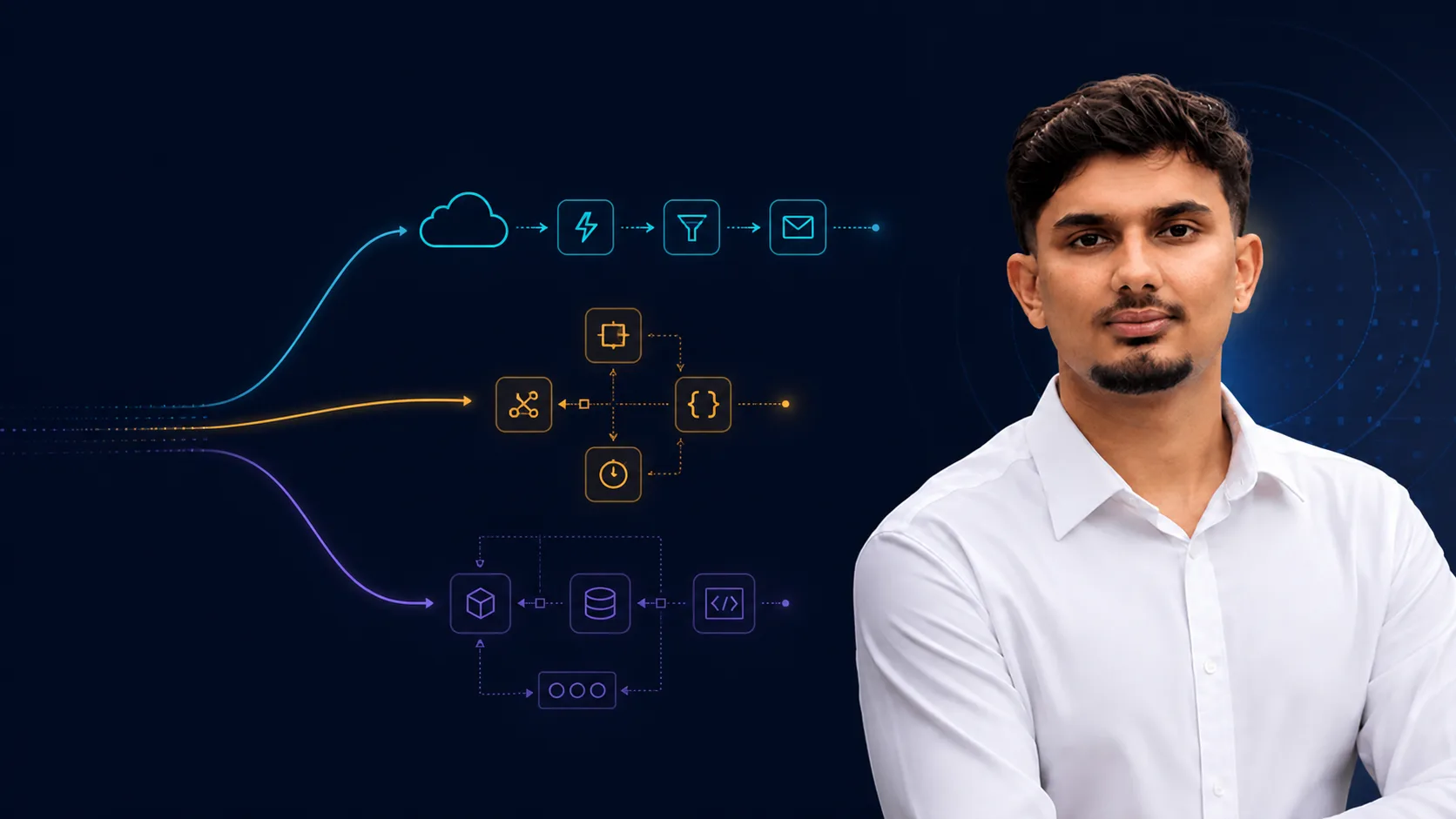 Ananta Sharma comparing n8n, Zapier, and custom backend automation paths for a business