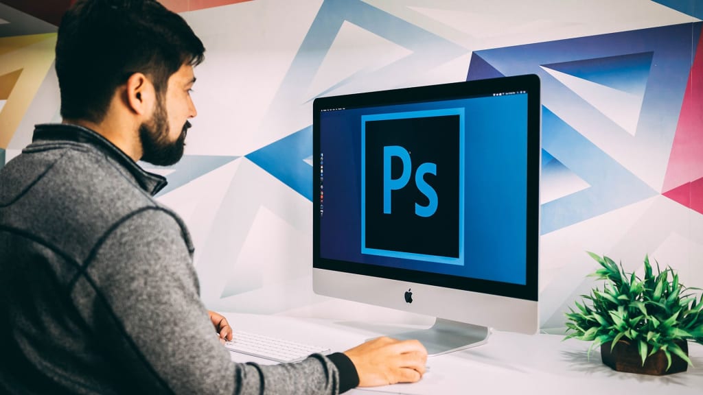 Man working with Photoshop