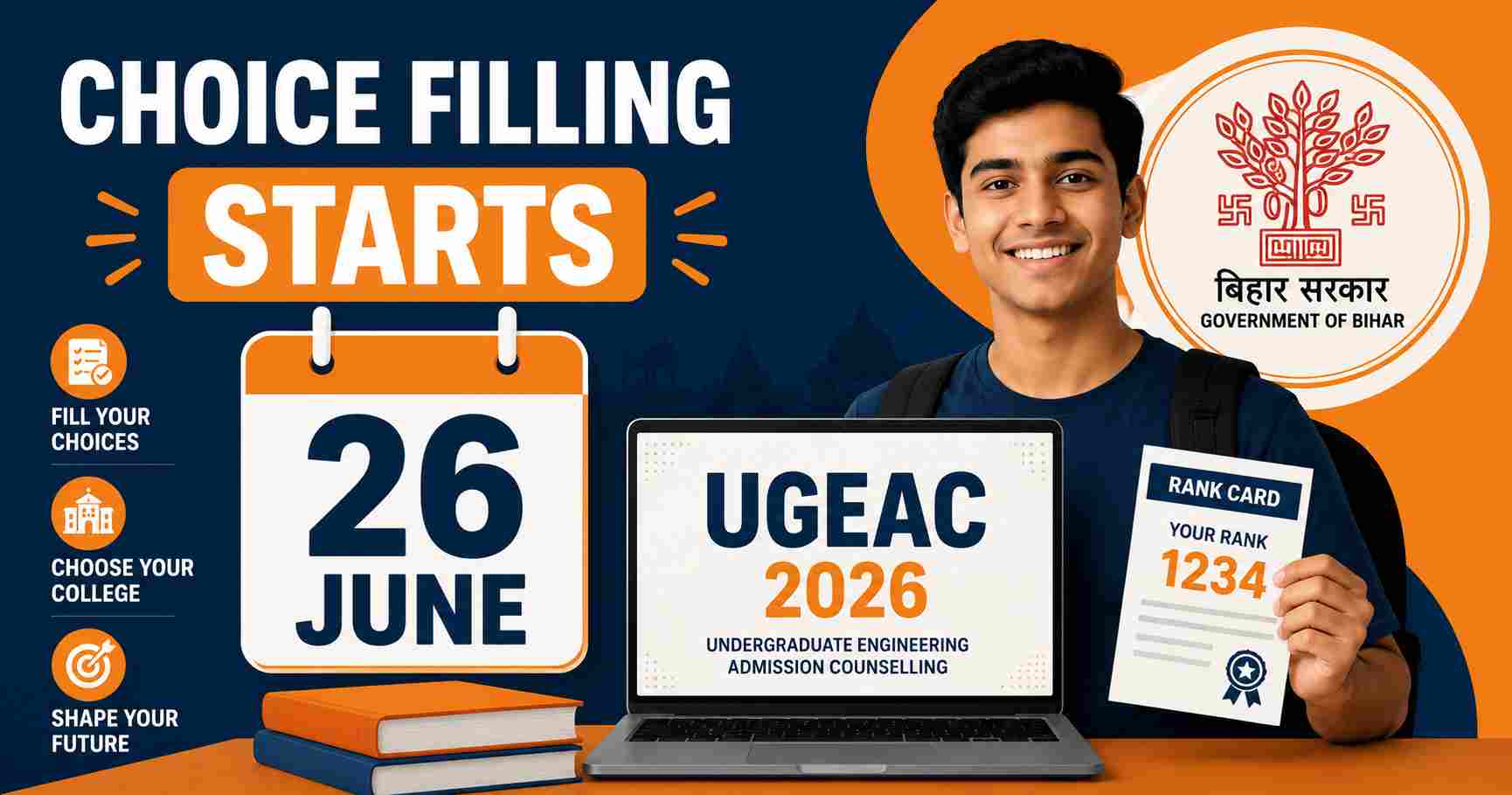 UGEAC 2026 Online Counselling Start! Choice Filling from 26 June, 2026 — Cover Image