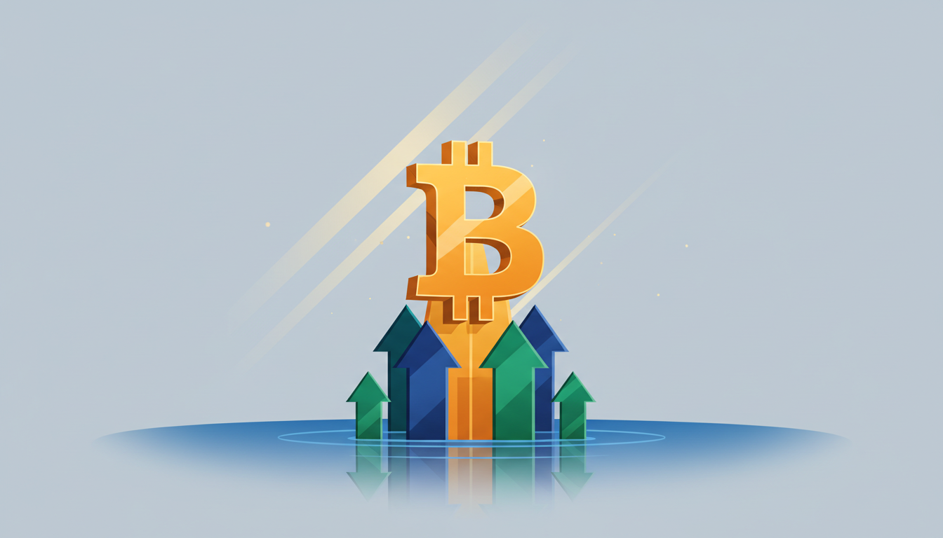 Hero: A dynamic digital chart showing Bitcoin's price surging past $81,000 with institutional buildings in the background