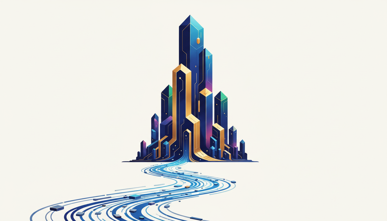 Hero: A futuristic cityscape with glowing blockchain nodes and data streams symbolizing Ethereum's scalability upgrades