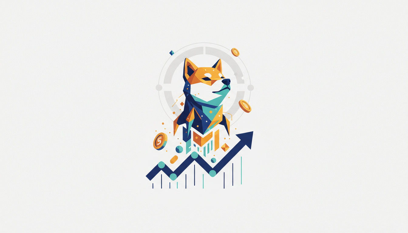 Hero: A vibrant digital illustration of Shiba Inu coin mascots surging forward in a futuristic crypto market landscape, with charts and data streams in the background