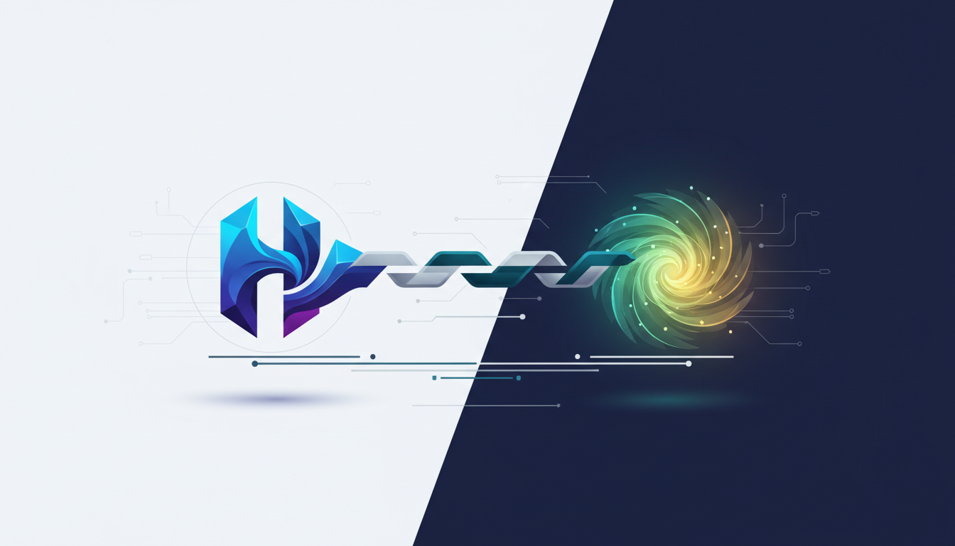 Hero: A futuristic digital trading dashboard displaying Hyperliquid (HYPE) price charts and XRP whale activity on a crypto exchange