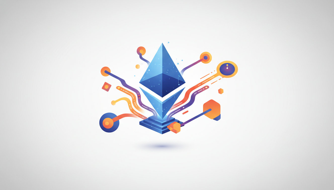 Hero: Ethereum Layer 2 scaling visualization showing dense transaction activity on rollup networks contrasted with diverging price charts across crypto sectors like Bitcoin, altcoins, and DeFi