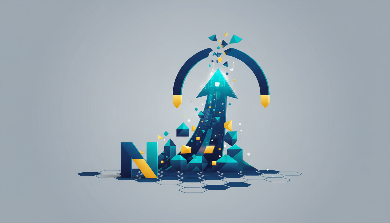 Hero: Futuristic digital illustration of NEAR Protocol blockchain shards dynamically scaling with AI agents transacting across an expanding network grid