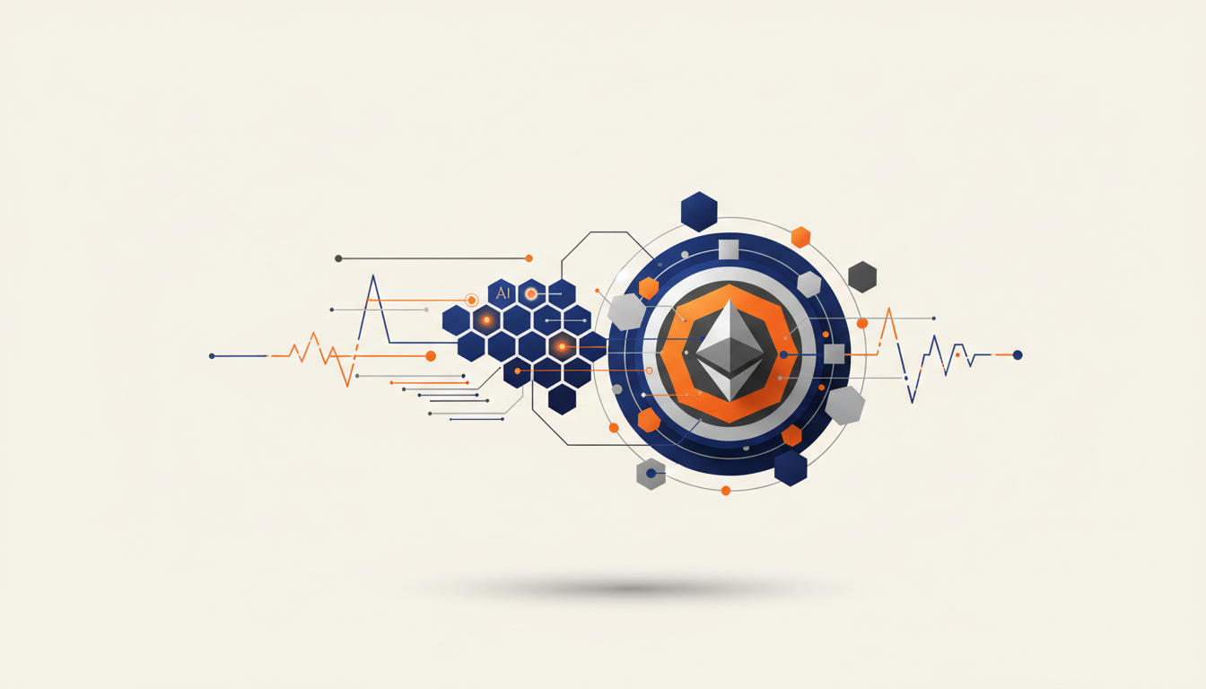 Hero: A conceptual illustration showing AI agents as autonomous figures managing blockchain transactions on Ethereum Layer 2 networks, with rising cost graphs in the background