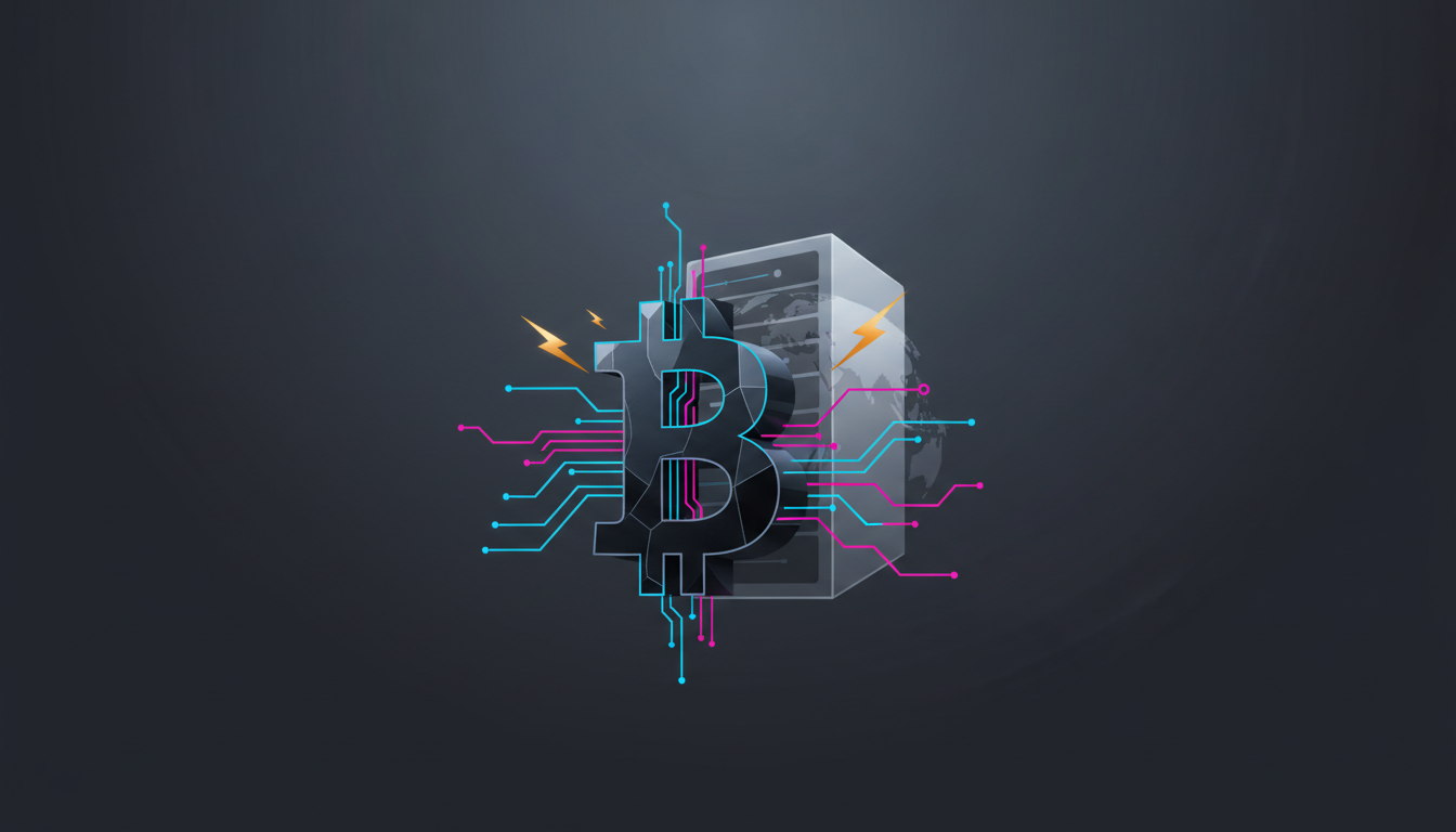Hero: Data center facility in Texas landscape with rows of advanced GPU servers and power infrastructure, symbolizing Bitcoin miner transition to AI cloud operations