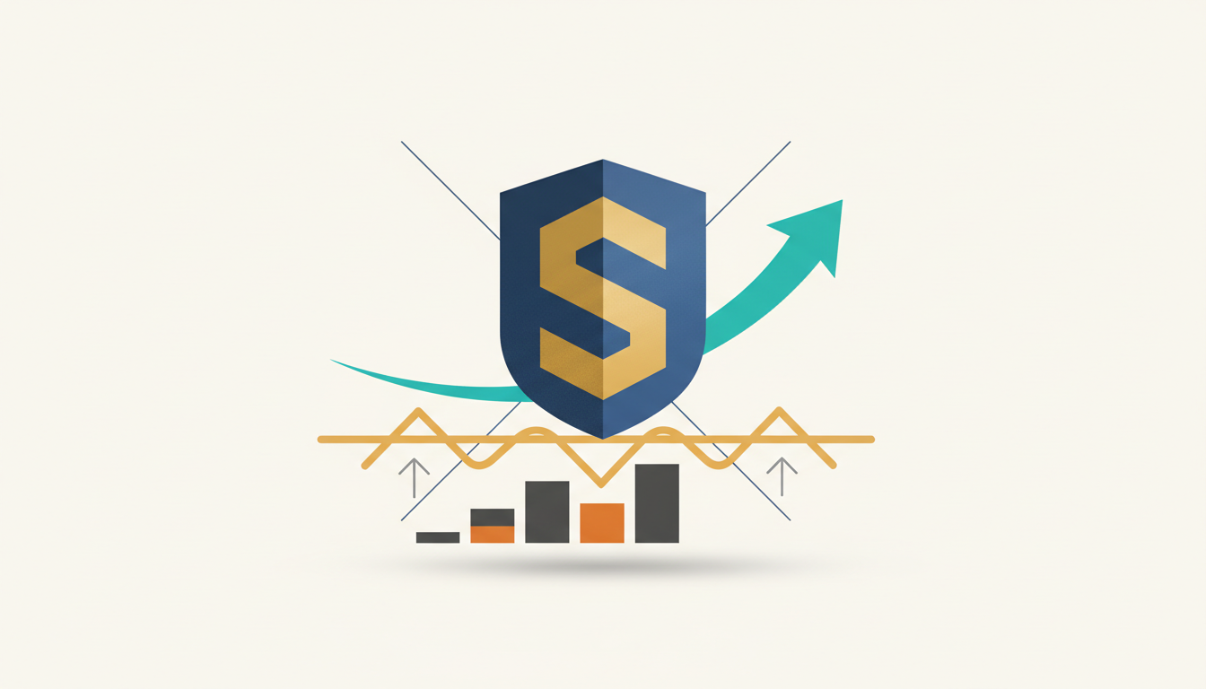 Hero: A detailed cryptocurrency price chart visualization in May 2026 showing Solana token defending a horizontal support line at $79 with green accumulation candles building volume, overlaid on a dark blue digital grid background representing blockchain network nodes