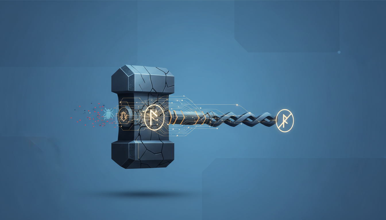 Hero: Digital illustration of a blockchain node network with red alert indicators on one chain segment while Bitcoin cold wallets transfer large amounts in the background
