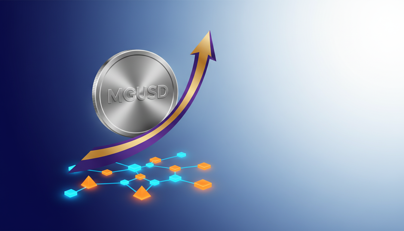 Hero: A conceptual illustration of a digital bridge connecting traditional remittance services with the Stellar blockchain network, showing MGUSD stablecoin flowing across borders