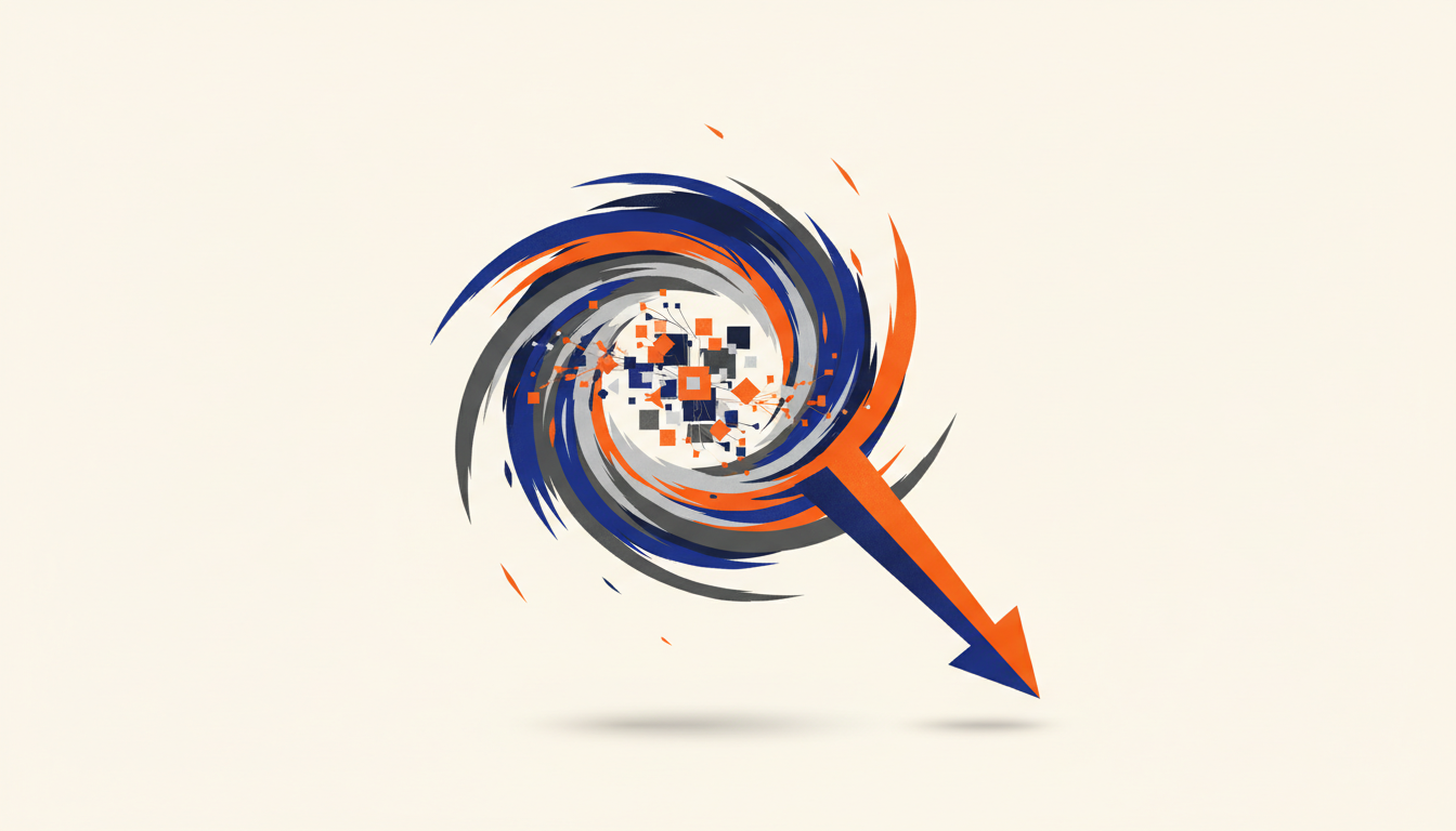 Hero: A digital illustration showing a crypto trader exiting a position on a glowing screen, with Worldcoin's orb icon and AI neural network patterns fading in the background, conveying rapid market movement