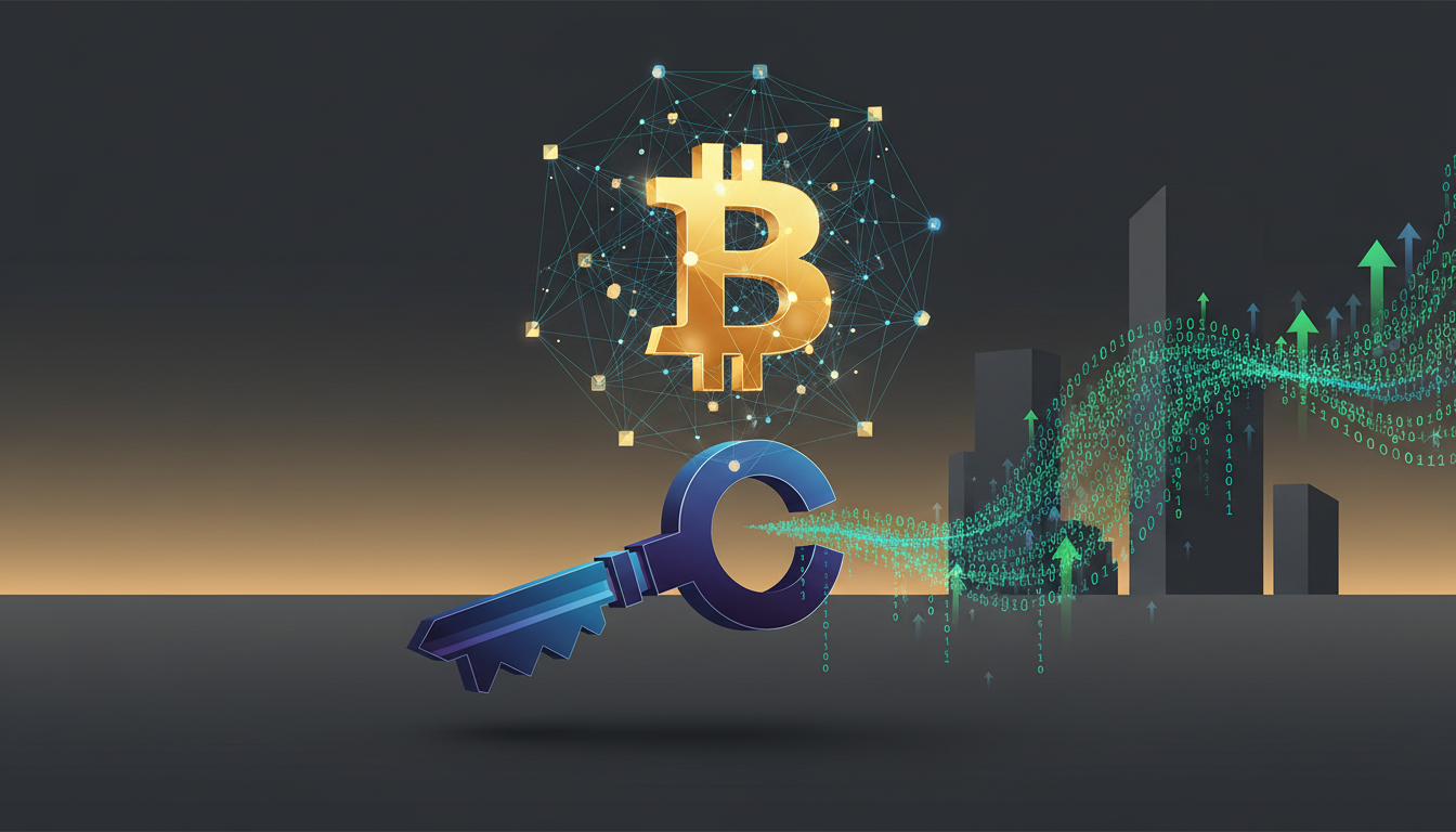 Hero: A digital split visualization of a declining Bitcoin price chart on the left side and rising AI data center infrastructure on the right, with Meta logos and unlocking crypto tokens flowing between them in June 2026 setting