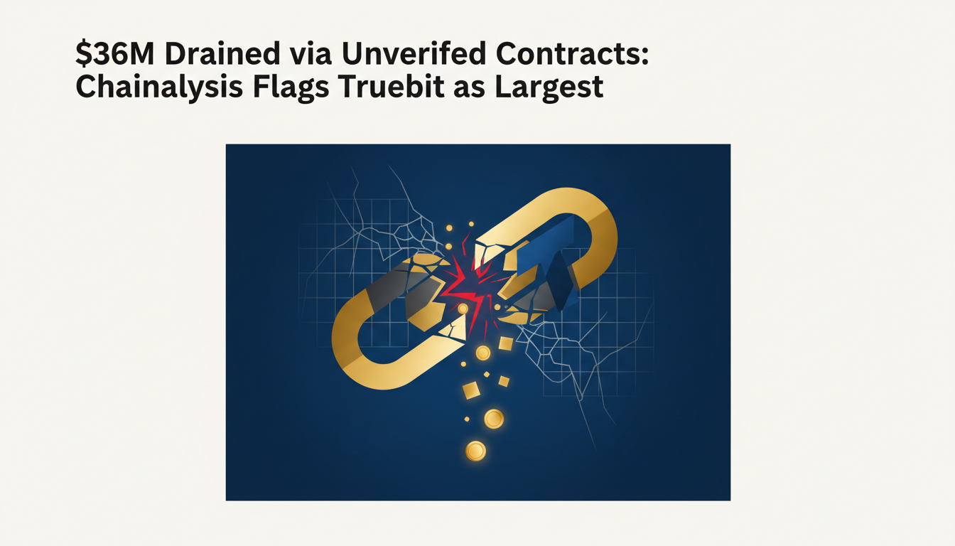 Hero: A digital visualization of shadowed hackers targeting glowing unverified smart contract code on a blockchain ledger, with red alert icons and data streams leaking from DeFi protocol interfaces