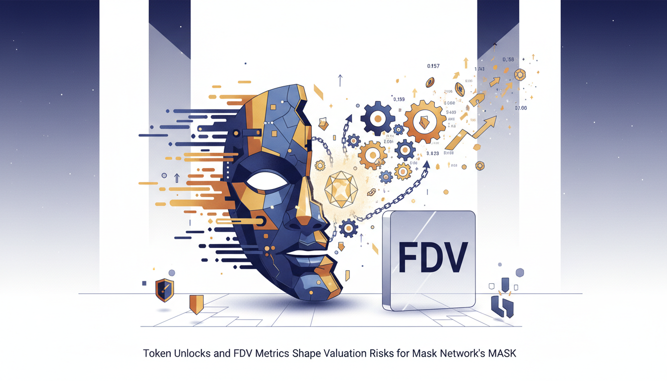 Hero: A visualization of token unlock schedules impacting cryptocurrency valuations with charts showing FDV and supply releases