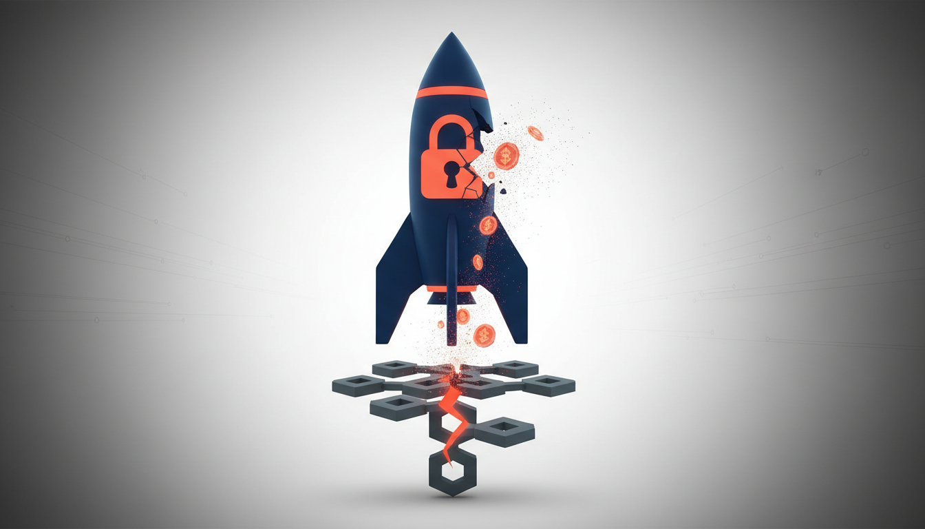 Hero: A digital illustration showing crypto exchange dashboards from Binance Bybit and Bitget displaying canceled SpaceX tokenized stock orders with red alert banners blockchain ledgers and unfilled order queues