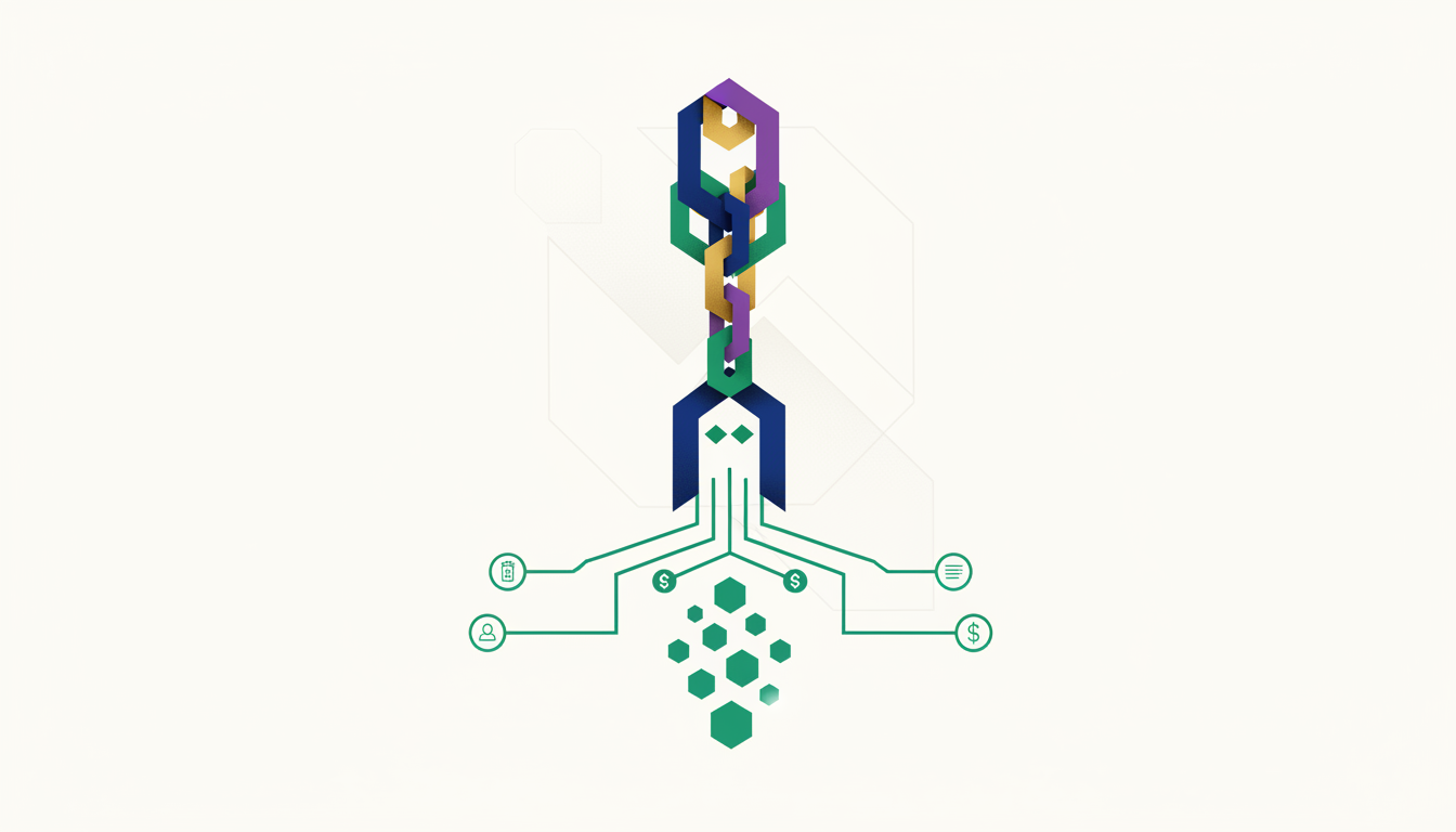 Hero: A digital visualization of blockchain bridges connecting multiple EVM networks and Tron with data flows for stablecoin payouts