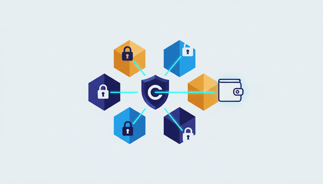 Hero: A digital visualization of blockchain bridges connecting multiple networks with data flowing between them