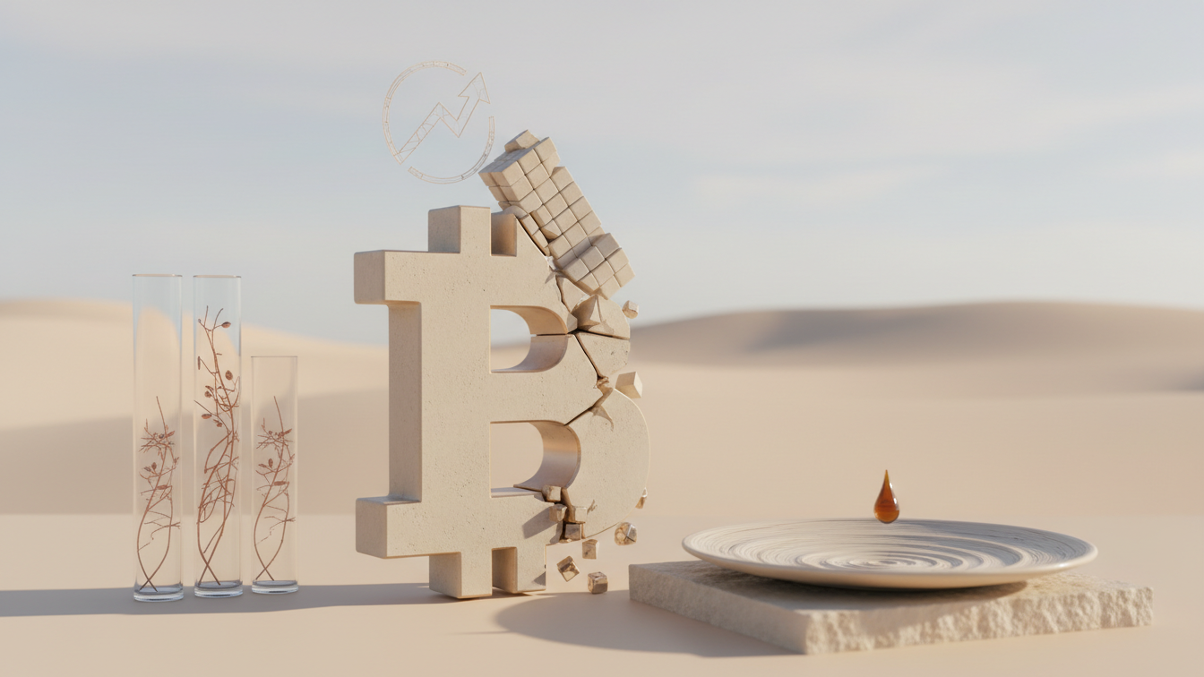 Editorial illustration for Bitcoin Rally Fades Amid Hedge Fund Shift to Net Long Positions